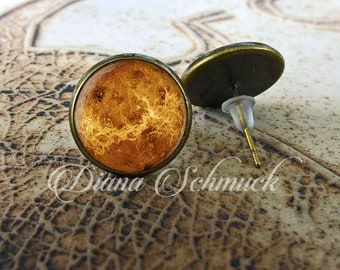 Venus earrings, stud, planet earrings