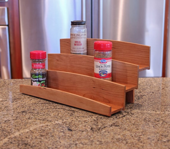 Spice Rack Wood Spice Rack Counter Top Spice Rack Cherry Etsy