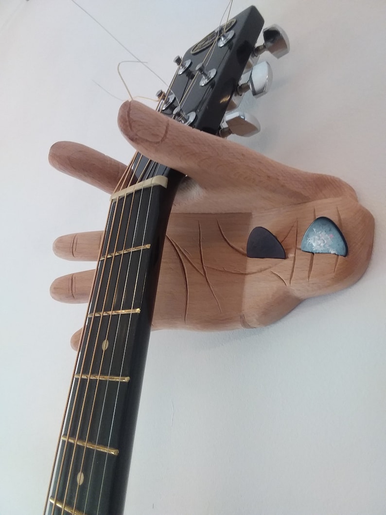 Guitars Hand wooden wall mount Etsy