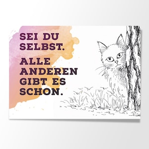Postkarte | Katze | Sei du Selbst