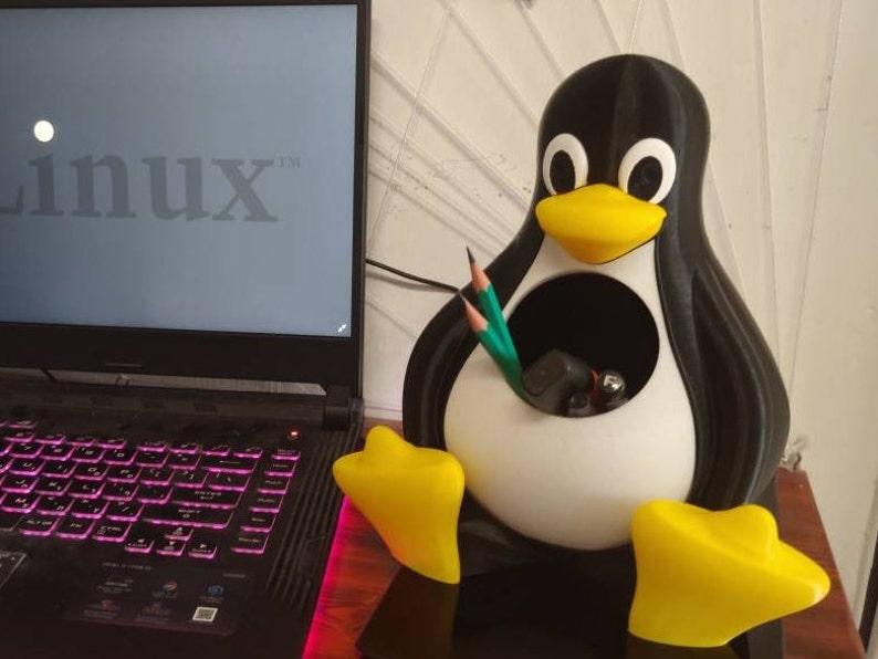 Tux The Penguin Linux Mascot Desk Organizer Planter image 8