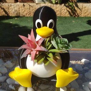 Tux The Penguin Linux Mascot Desk Organizer Planter Classic Tux