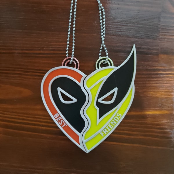 Pendentifs Best Friends Deadpool x Wolverine | Ornements (chaîne NON INCLUS)