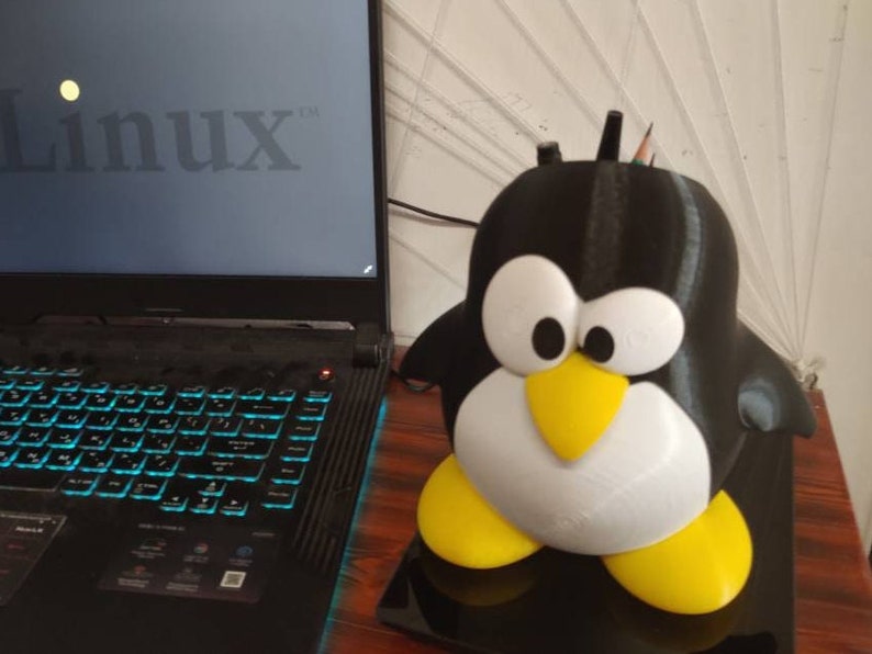 Tux The Penguin Linux Mascot Desk Organizer Planter image 7