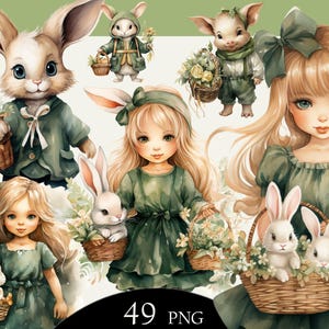 49 dieren aquarel Cliparts l png l transparante achtergrond l clipartbundel l bewerkbaar op canvas
