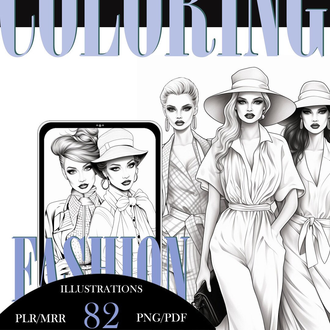 82 Coloring Pages of Female Fashion Models to Use or Resell Resellable ...