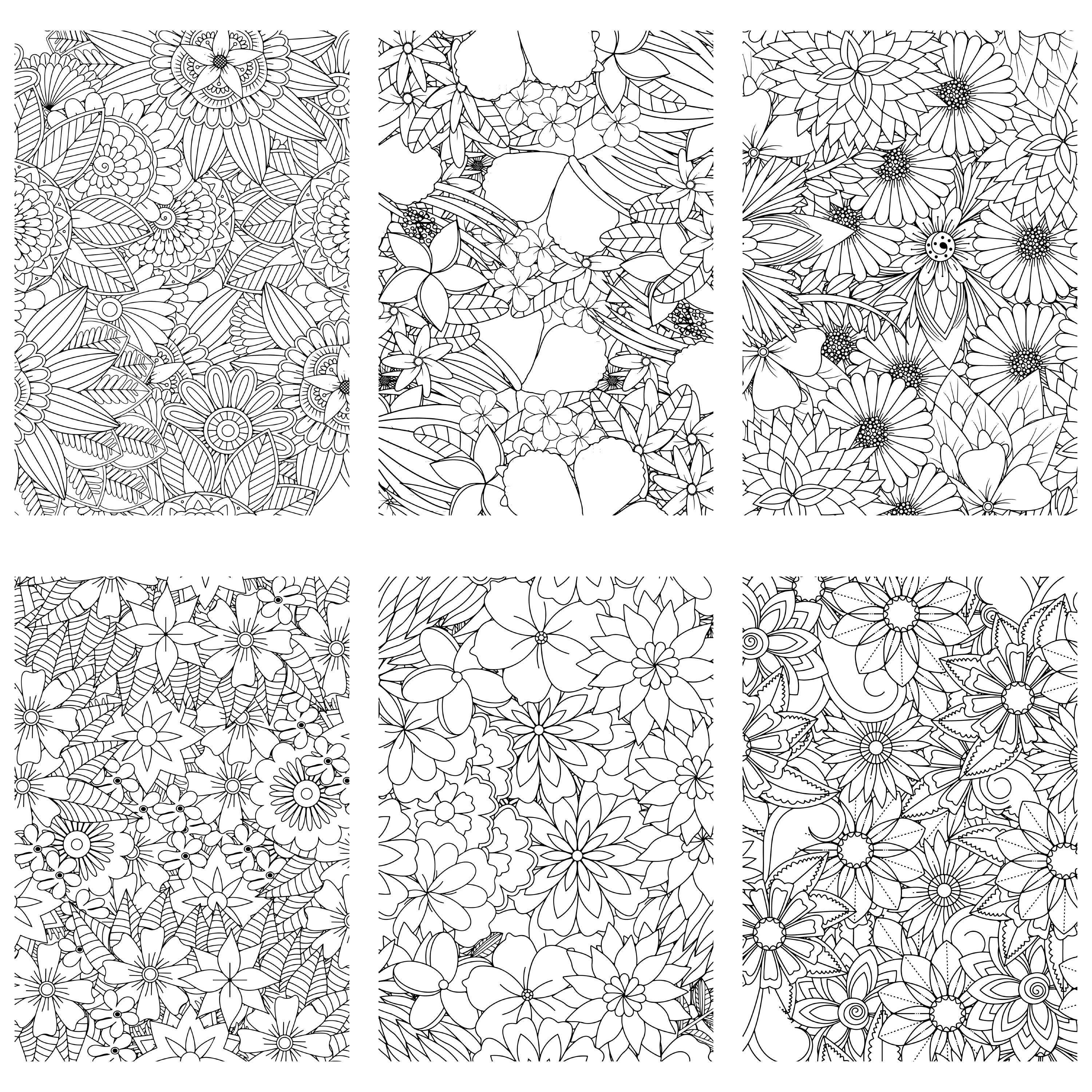 25 Coloring Pages of Flowers for Adults, Stress Relief, Printable, MRR ...