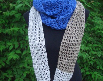 Loop scarf - 2 colours to choose from - cotton/viscose - summer - handmade