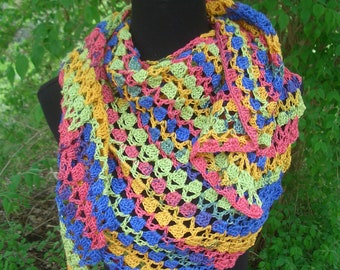 Triangle scarf - colorful summer - handmade