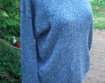 Light cotton sweater - fluffy - long sleeve - jeans blue - size 38/40