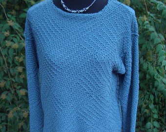 Langarm Pullover - Cotton  grünpetrol - 36/38