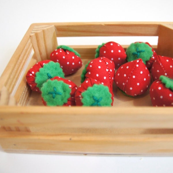 Erdbeeren Stoff - Kaufladen, Kinderküche