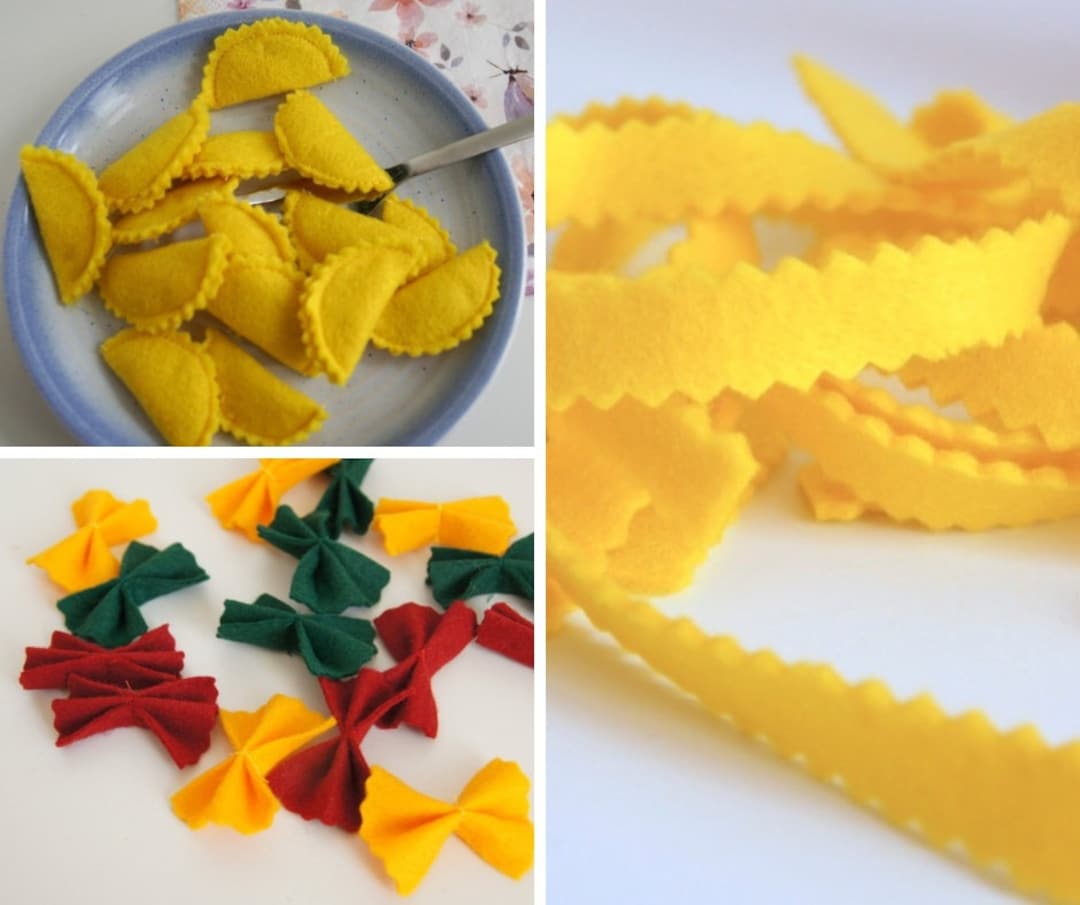 Spaghetti Ribbon Felt Spaghetti Ribbon Noodles Tagliatelle Farfalle Noodles - Etsy UK