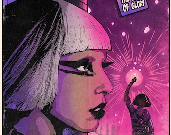 Lady Gaga - The Edge of Glory Vintage Comic Cover Art Print