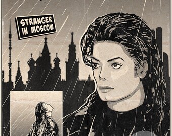 Michael Jackson - Stranger in Moscow Vintage Comic Cover Art Print