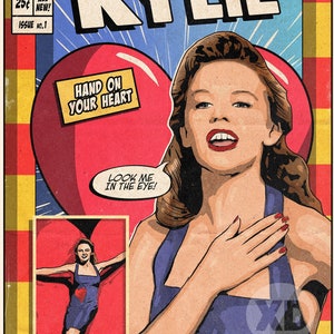 Kylie Minogue - Hand On Your Heart Vintage Comic Cover Art Print