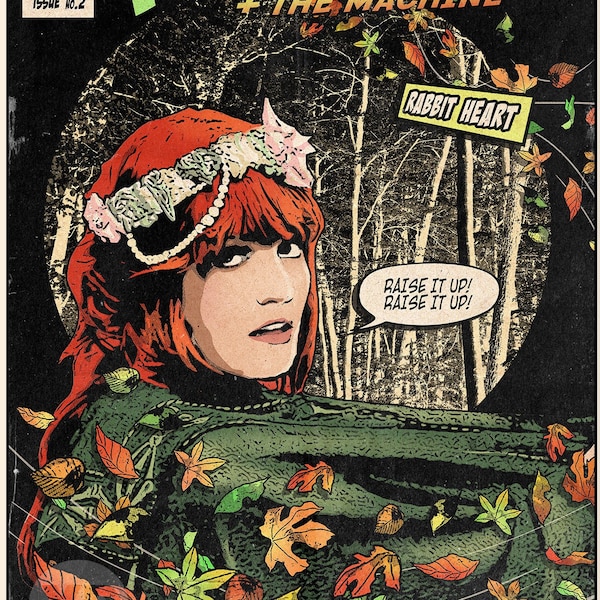 Florence and the Machine - Kaninchenherz Vintage Comic Cover Kunstdruck