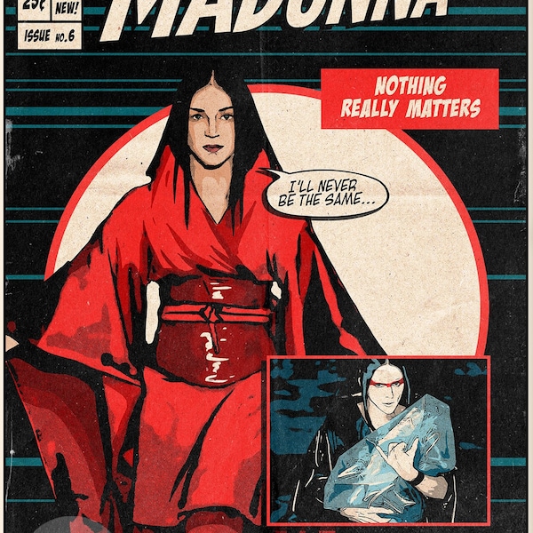 Madonna - Nothing Really Matters Vintage Comic Cover Kunstdruck