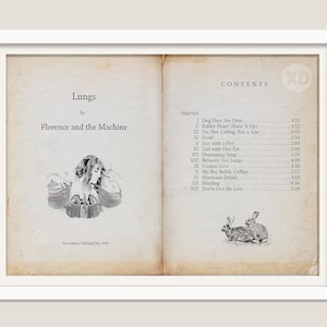 Florence and the Machine - Polmoni - Stampa artistica del titolo e del contenuto del vecchio libro