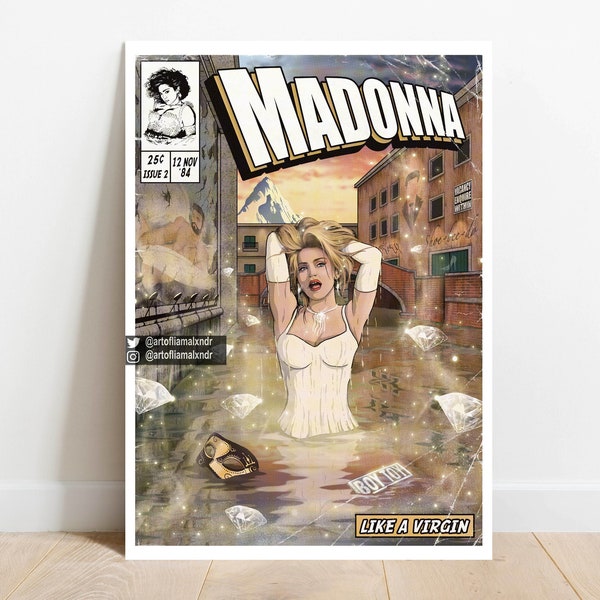 Madonna Print - Like A Virgin Comic Cover Art