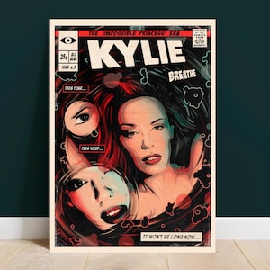 Kylie Minogue - Stampa artistica della copertina del fumetto d'epoca Breathe