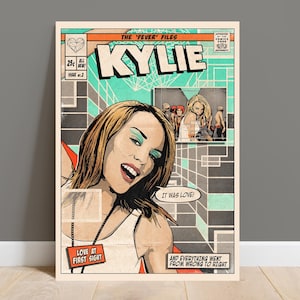 Kylie Minogue - Liebe auf den ersten Blick Vintage Comic Cover Kunstdruck