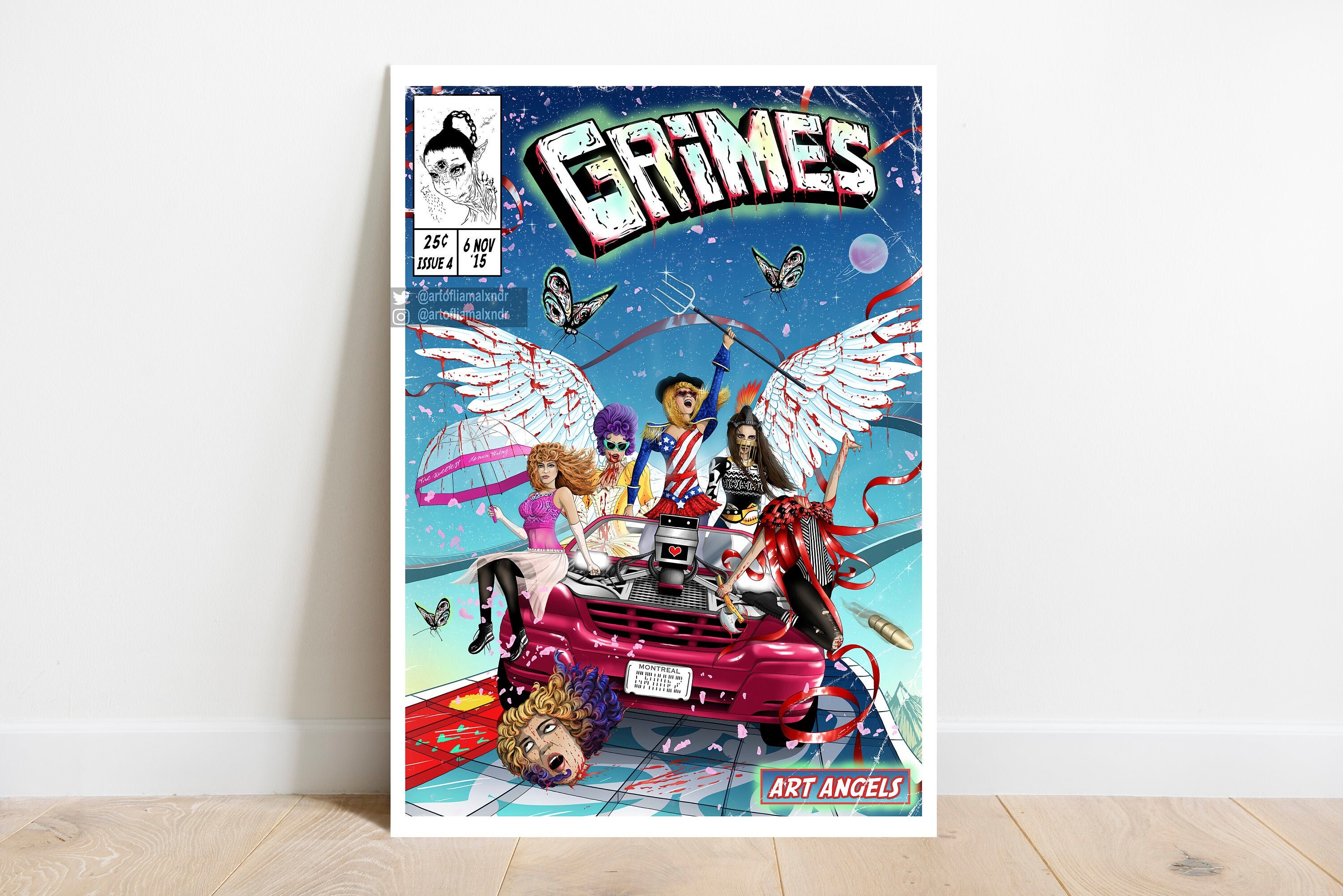 Grimes art sale angels shirt