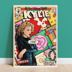 Kylie Minogue - Confide In Me Vintage Comic Cover Kunstdruck