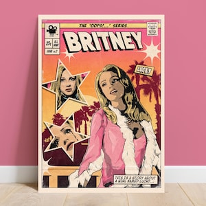 Britney Spears - Stampa artistica della copertina del fumetto Lucky Vintage