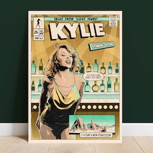 Kylie Minogue - Spinning around Vintage Comic Cover Kunstdruck