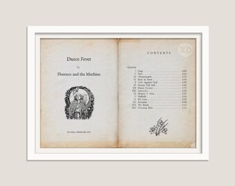 Florence and the Machine - Dance Fever - Old Book Title and Contents Page Art Print