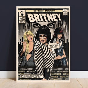 Britney Spears - Stampa artistica della copertina del fumetto vintage Womanizer