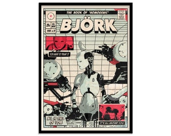 Bjork - All Is Full of Love Vintage Comic Cover Art Print