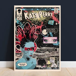 Katy Perry - Stampa artistica della copertina del fumetto d'epoca E.T.