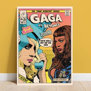 Lady Gaga & Beyoncé - telefoon vintage komische hoes Art Print