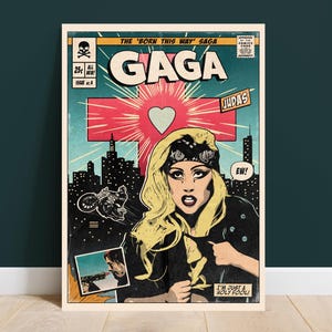 Impresión artística de portada de cómic vintage de Lady Gaga - Judas