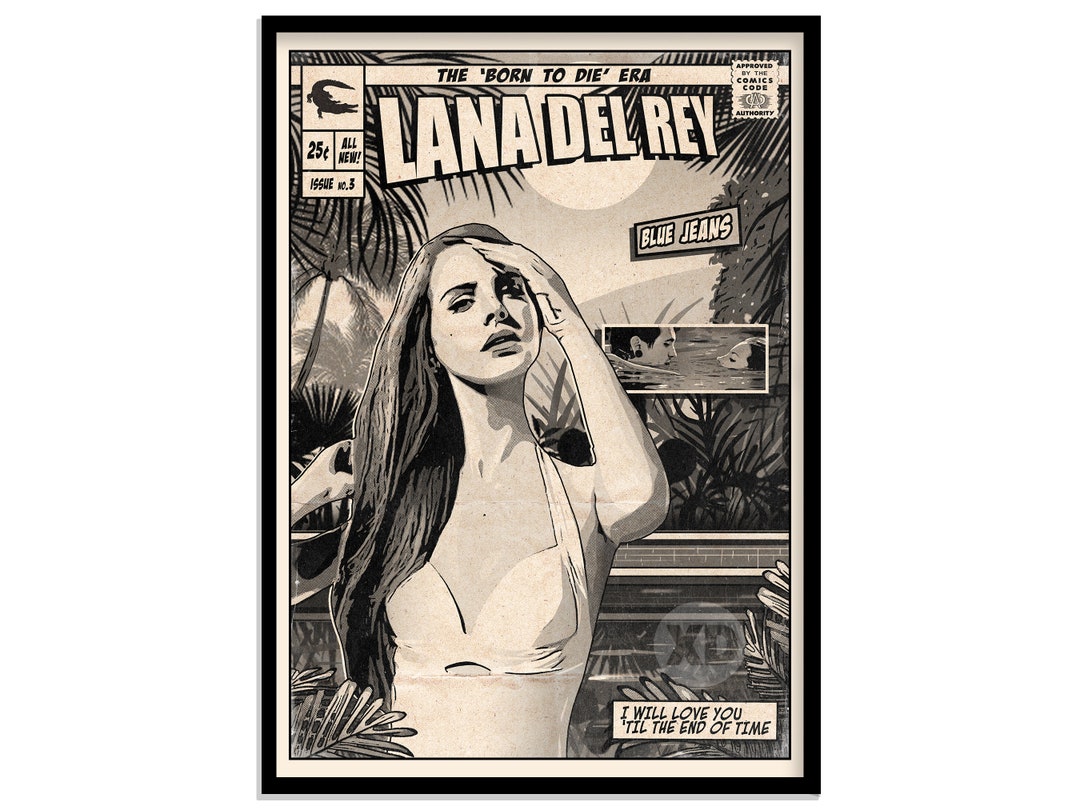 Lana Del Rey Blue Jeans Vintage Comic Cover Art Print - Etsy