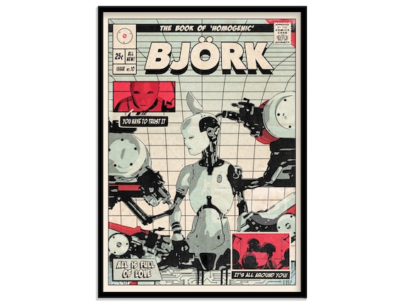 Bjork - All is Full of Love Vintage Comic Cover Art Print - Etsy