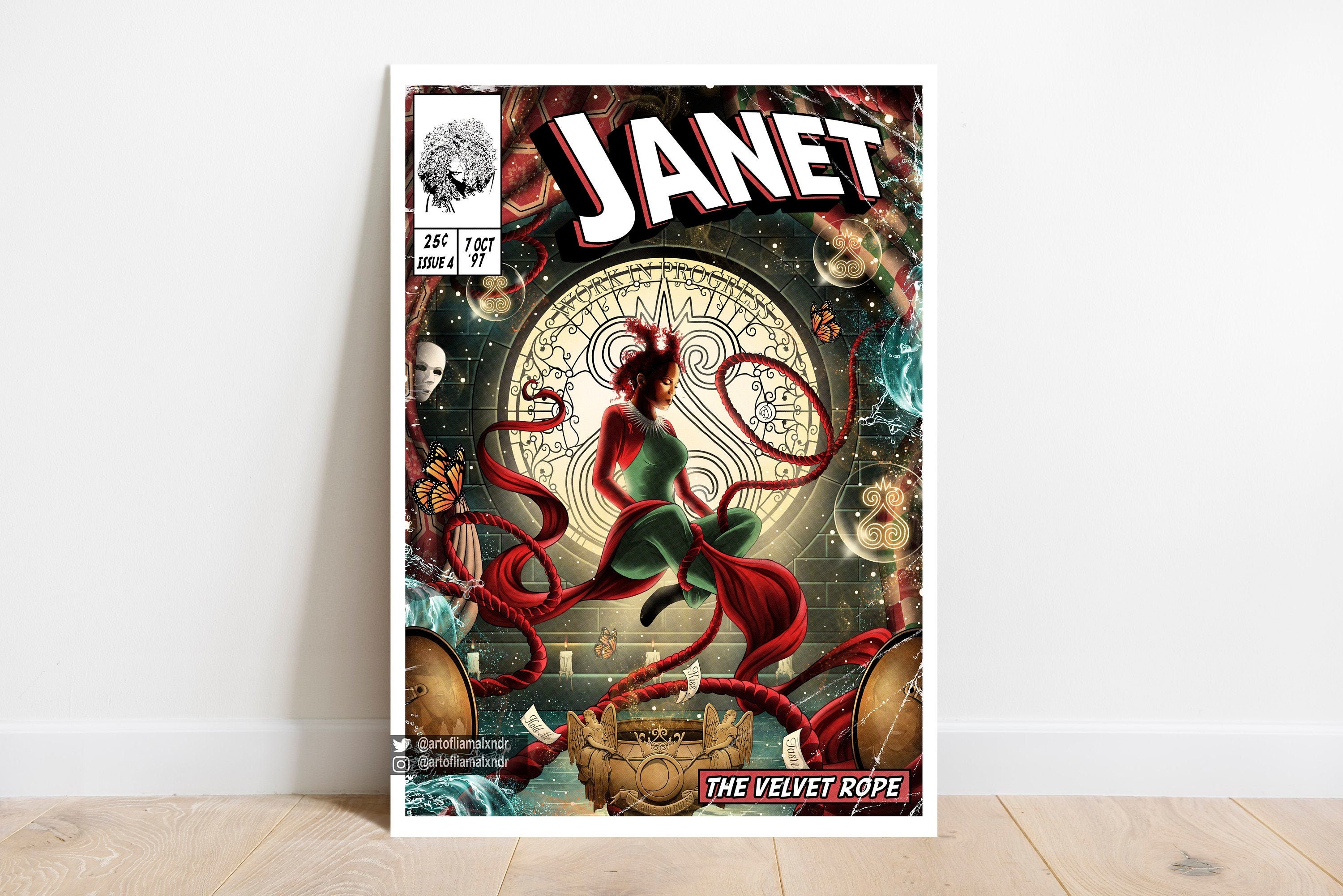 Janet Jackson Print the Velvet Rope Comic Cover Art - Etsy