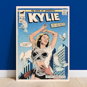 Kylie Minogue - All The Lovers Vintage Comic Cover Kunstdruck