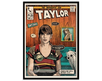 Taylor Swift - Anti-Hero Vintage Comic Cover Art Print