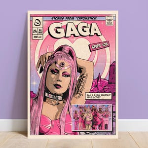 Lady Gaga - Stupid Love Copertina del fumetto vintage Stampa artistica