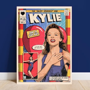 Kylie Minogue - Impresión de portada de cómic vintage "Hand On Your Heart"