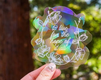 Floral Hope August Sun Catcher Decal | Rainbow Sticker | Rainbow Maker Decal | Suncatcher