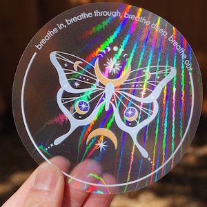 Breathe in Butterfly Labyrinth Sun Catcher Decal | Rainbow Sticker | Rainbow Maker Decal | Suncatcher
