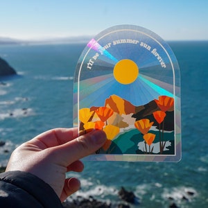 Summer Sun Forever Winter Sun Catcher | Suncatcher Decal | Red Sun Catcher | Rainbow Sticker | Rainbow Maker Decal