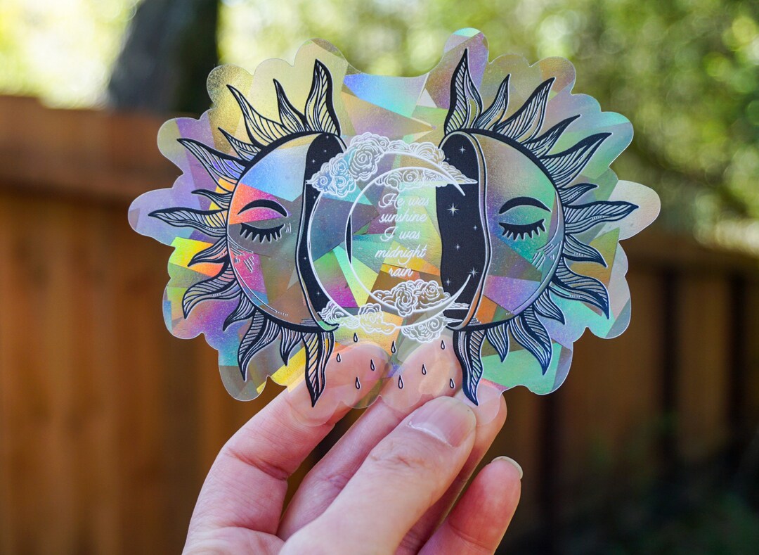 Midnight Rain Sun and Moon Sun Catcher Decal | Rainbow Sticker ...