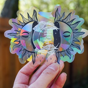 Midnight Rain Sun and Moon Sun Catcher Decal | Rainbow Sticker | Rainbow Maker Decal | Suncatcher