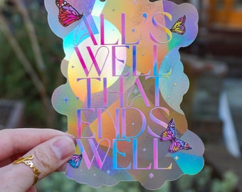 All’s Well That Ends Well Butterflies Sun Catcher | Lover Suncatcher Decal | Red Sun Catcher | Rainbow Sticker | Rainbow Maker Decal