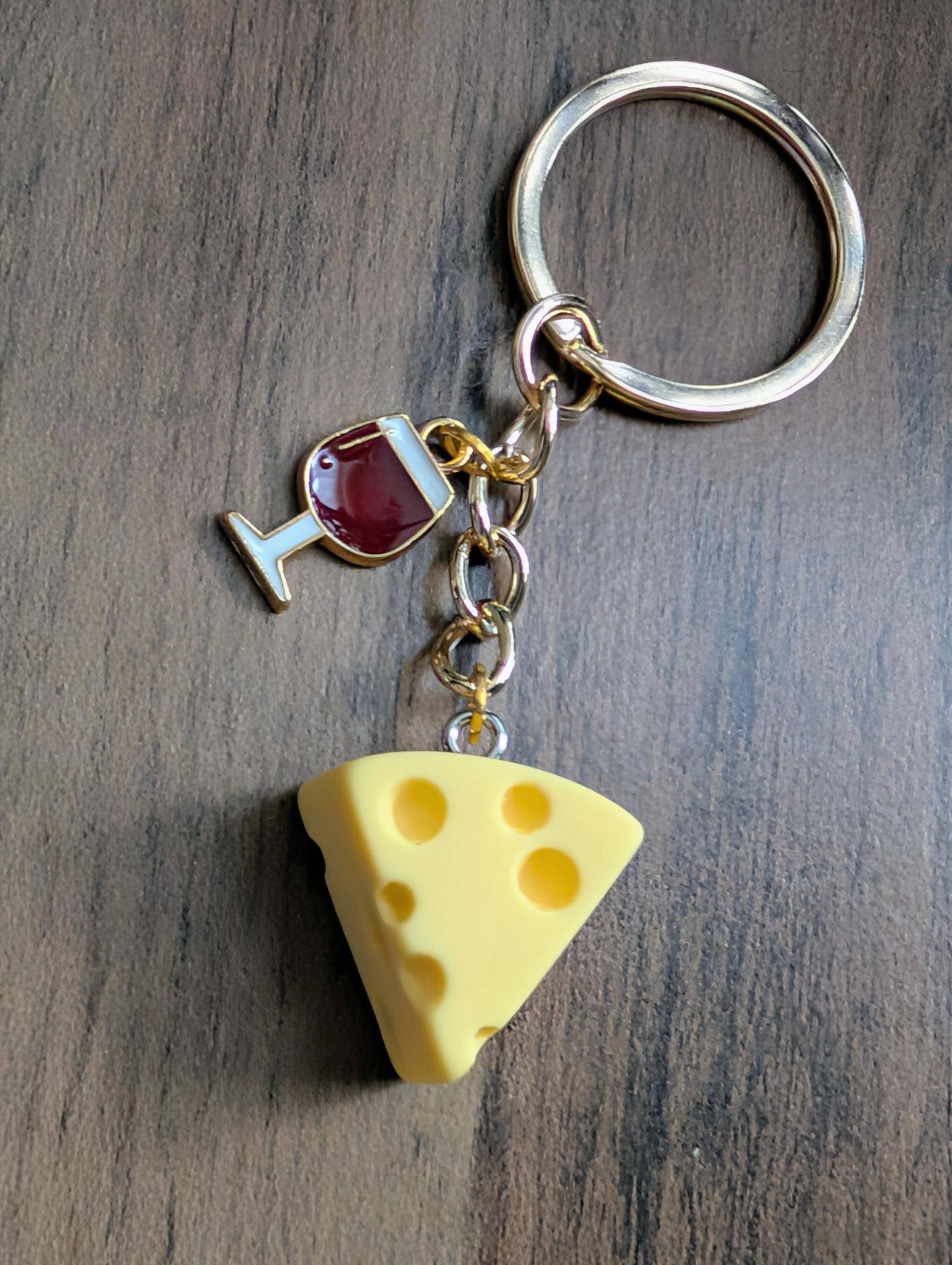 Cheese and Wine Keyring: Foodie Gift - Etsy UK